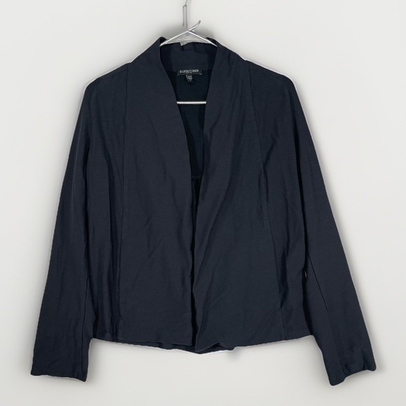Eileen Fisher Petite L Open Front Washable Stretch Crepe Cardigan Jacket Blazer - Picture 1 of 8
